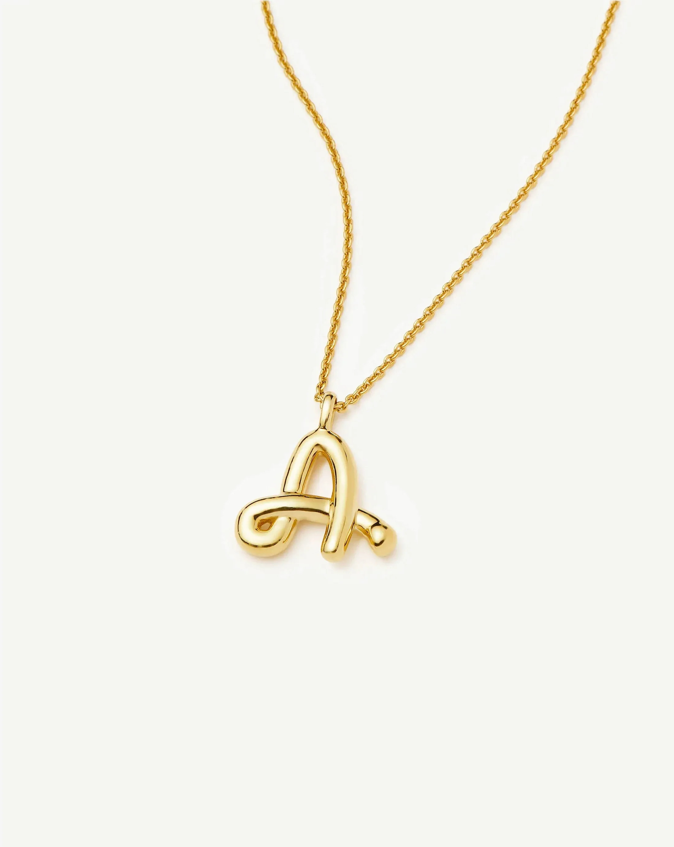 Curly Molten Initial Pendant Necklace - A | Gold | Missoma UK