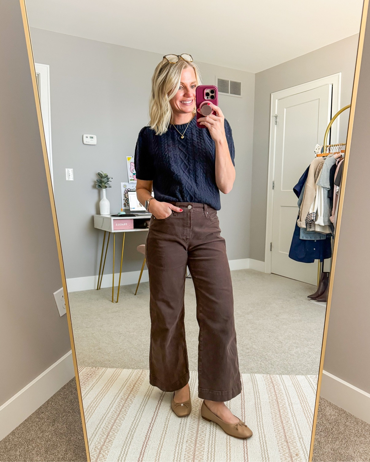 Casual work from home outfit! The sweater is older and out if stock, but I linked some similar options to shop! 
Pants- 25