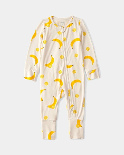 Carter's Baby Boys Banana PurelySoft Sleep & Play Pajama - Yellow/Cream NB Cream | Carter's Inc