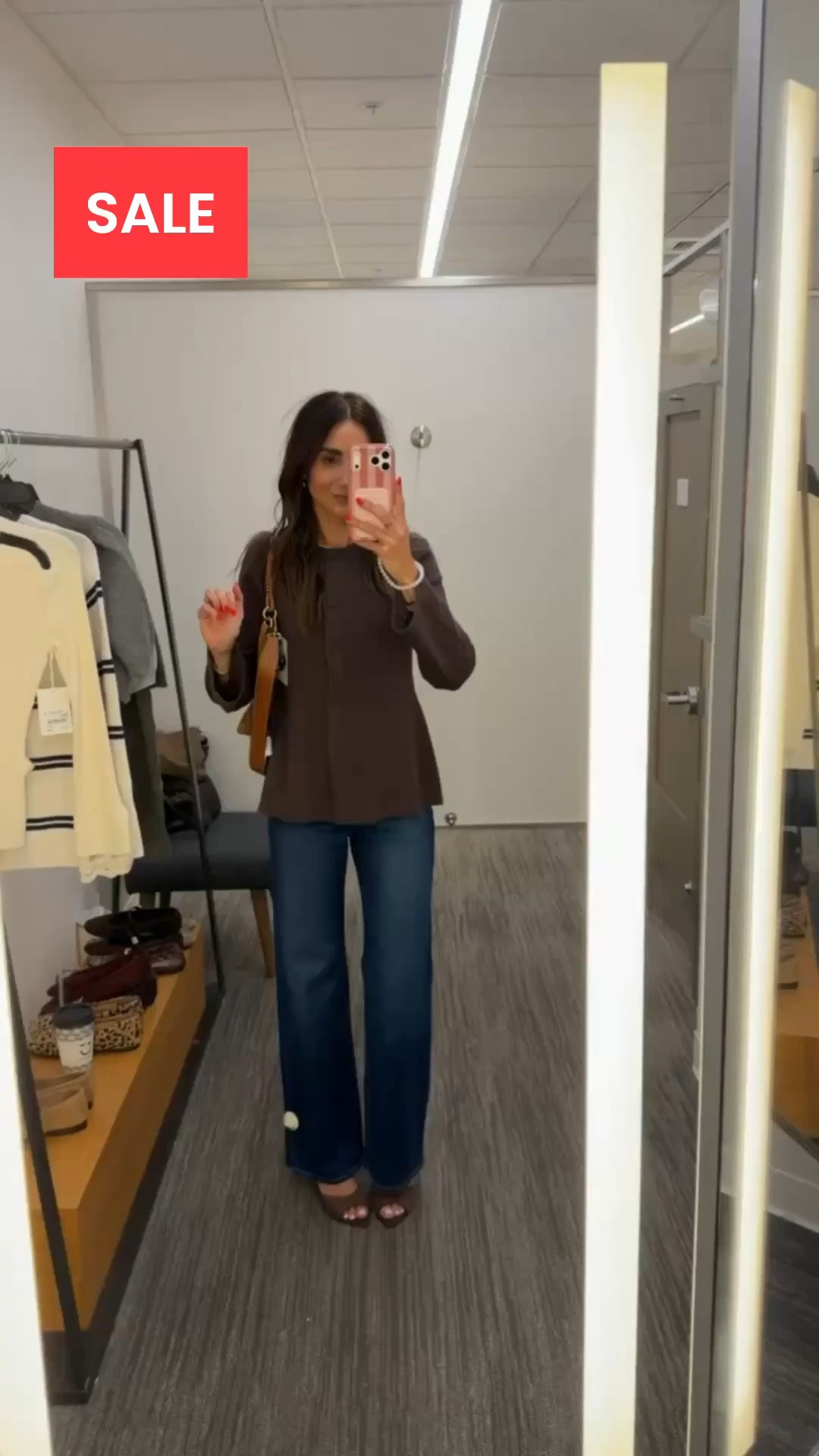 Whole outfit on sale. Paige jeans size 25, cardigan size XS, Open Edit heeld sandals, fit tts.

#LTKSaleAlert #LTKOver40