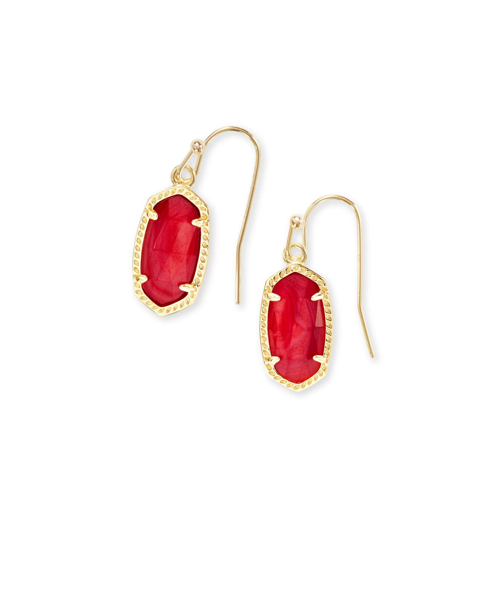 Lee Gold Drop Earrings in Red Mother of Pearl | Kendra Scott