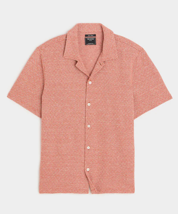 Jacquard Linen-Cotton Polo | Todd Snyder