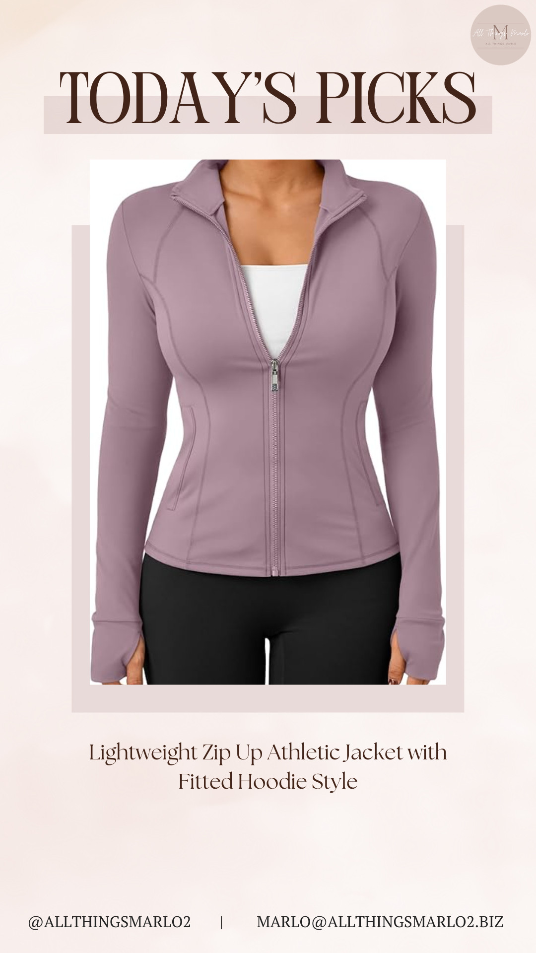 Lightweight Zip Up Athletic Jacket with Fitted Hoodie Style 

 #LTKSeasonal #LTKWorkwear #LTKTravel