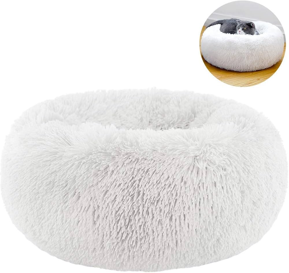 TINTON LIFE Luxury Faux Fur Pet Bed for Cats Small Dogs Round Cuddler Oval Plush Cozy Self-Warmin... | Amazon (US)