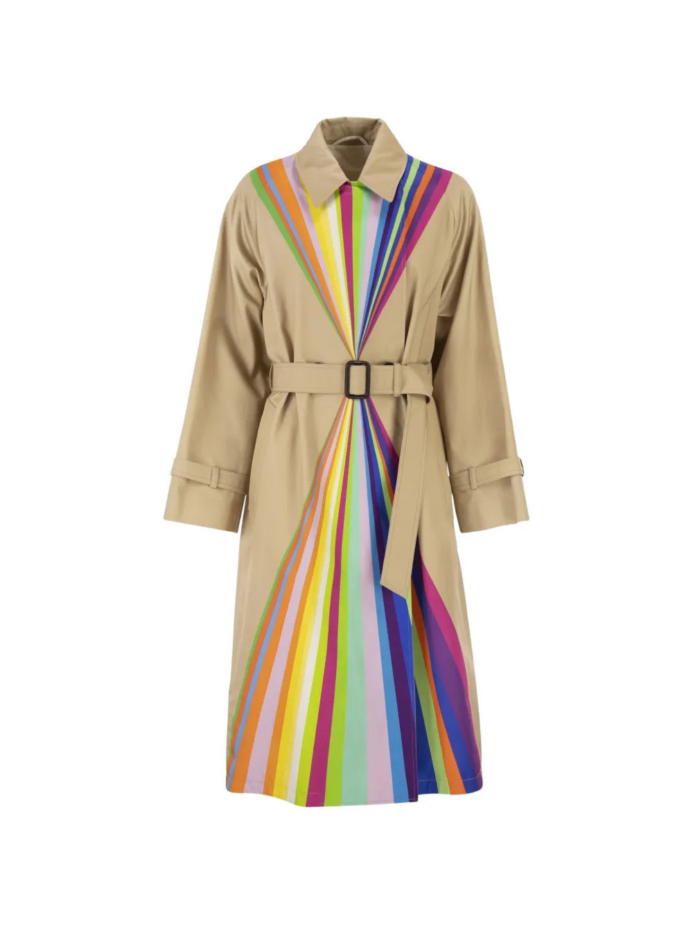 Weekend Max Mara Wkspalanca rainbow-print belted trench coat - Neutrals | Farfetch Global