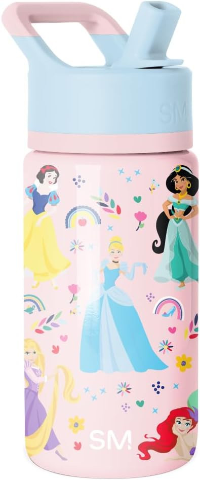 Simple Modern Kids Summit Water Bottle with Straw Lid | Disney Princess 14oz Stainless Steel Cup ... | Amazon (US)