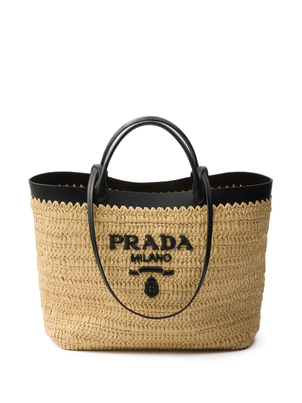 Prada Shopper Mit Lederbesatz - Farfetch | Farfetch Global