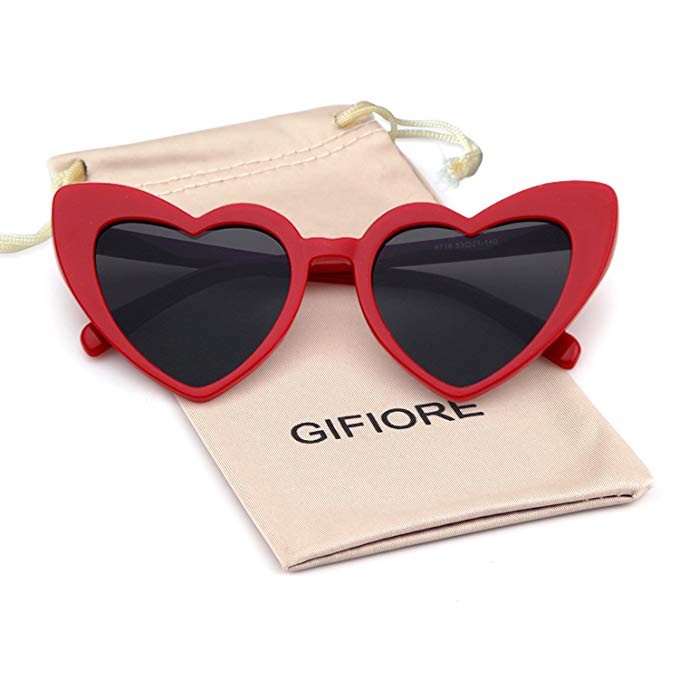 Clout Goggle Heart Sunglasses Vintage Cat Eye Mod Style Retro Kurt Cobain Glasses | Amazon (US)