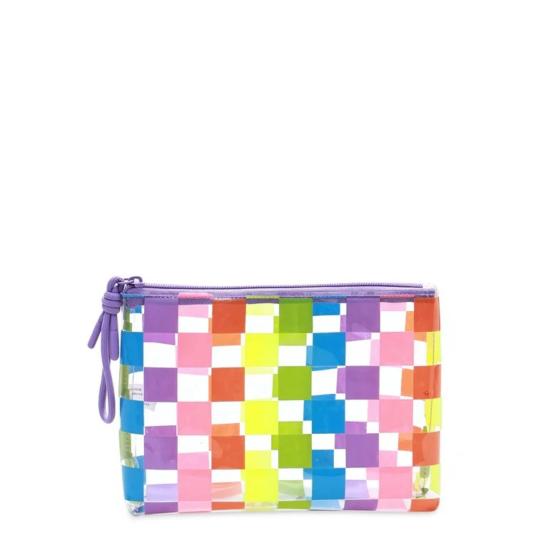 No Boundaries Women's Graphic Beach Pouch - Rainbow Checker | Walmart (US)