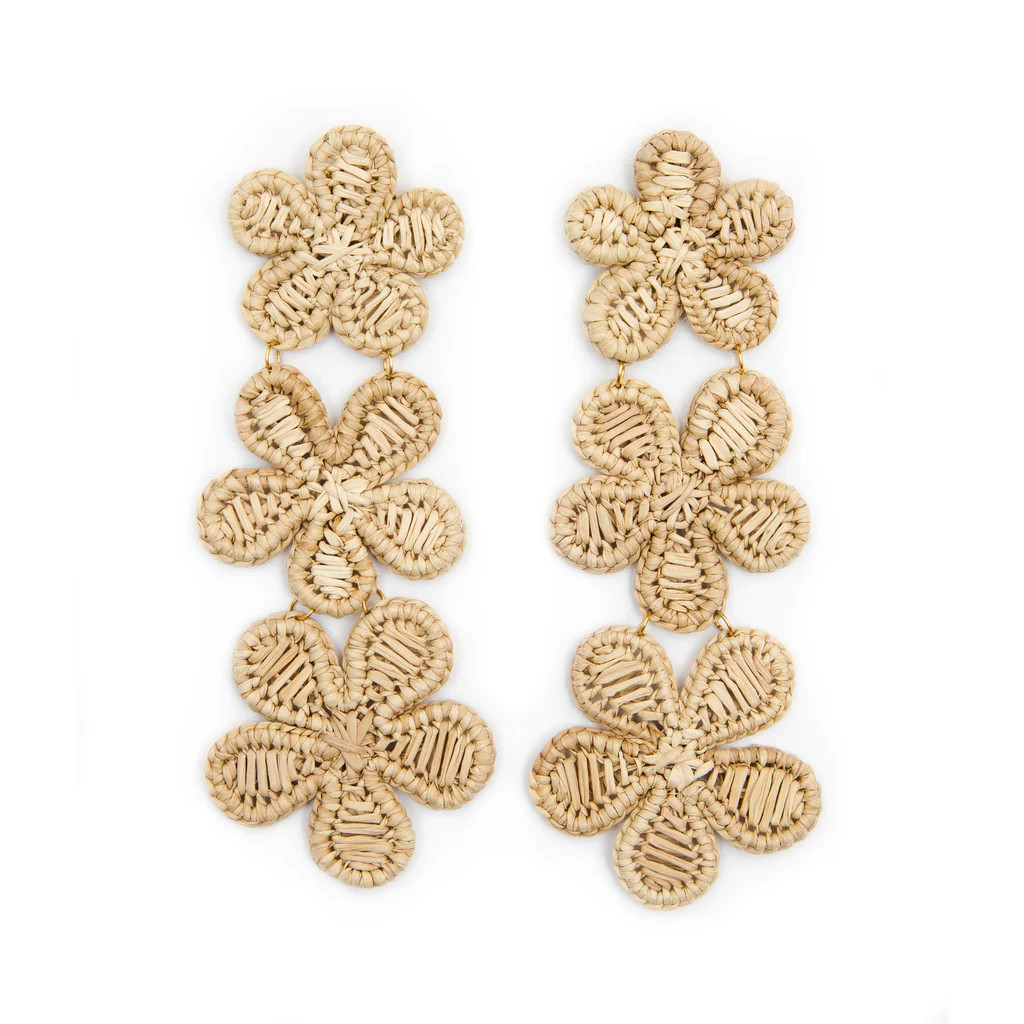 Natural Rattan Flower Earring | ASHA by ADM