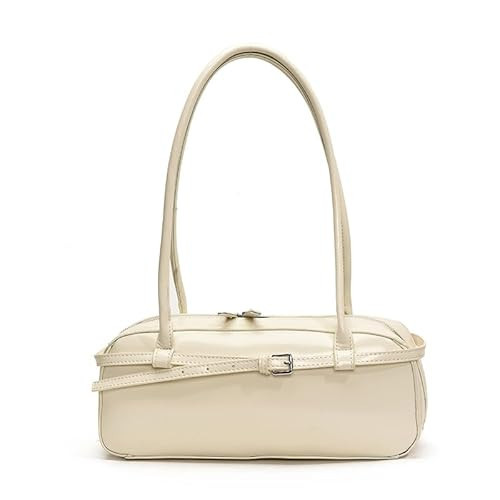 Trendy Shoulder Bag for Women Handbag Designer White Bag Leather White Shoulder Bag with Zipper Versatile Suede Shoulder Handbags | Amazon (US)