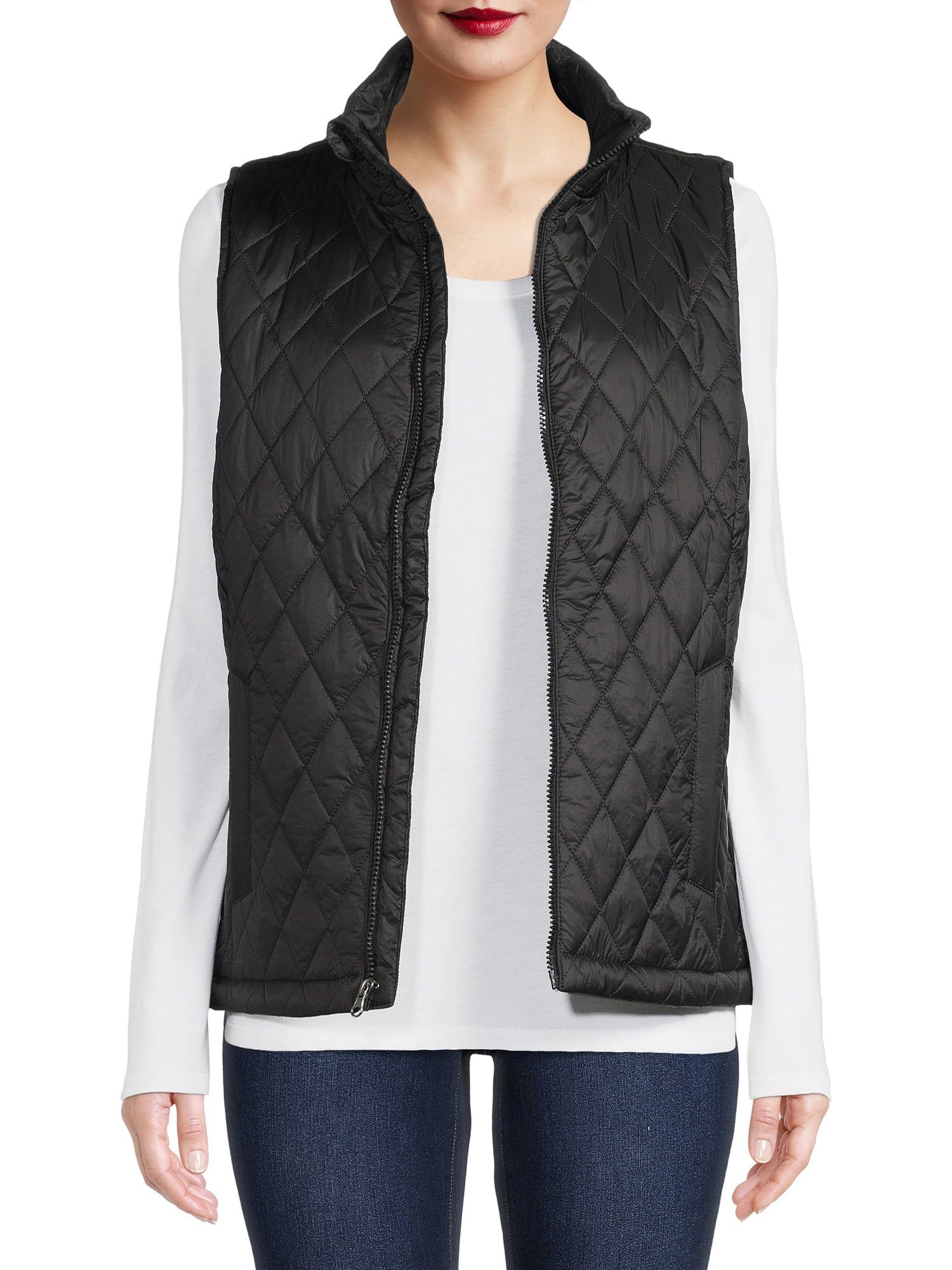 Time and Tru Women's and Plus Diamond Quilt Vest | Walmart (US)