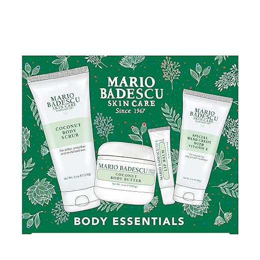 Mario Badescu Best of Body Essentials 4 Piece Kit, Skincare Gift Set Includes Lip Balm, Coconut B... | Amazon (US)