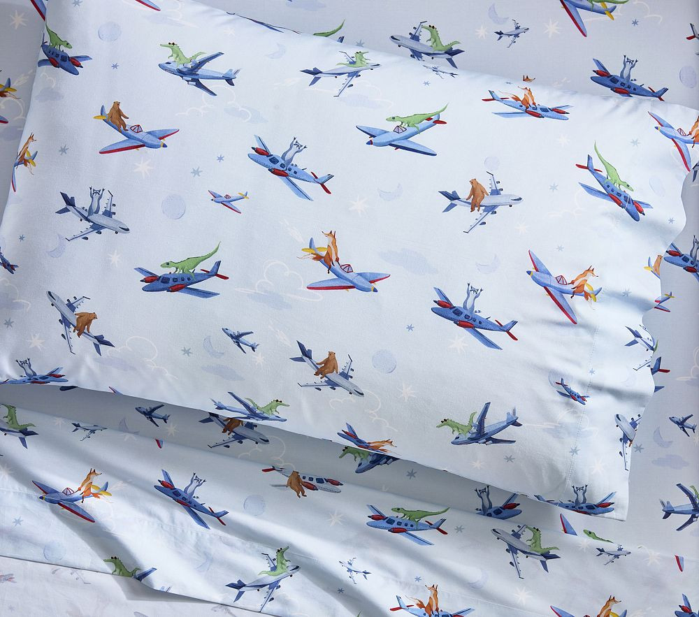 Animal Airplanes Organic Sheet Set | Pottery Barn Kids