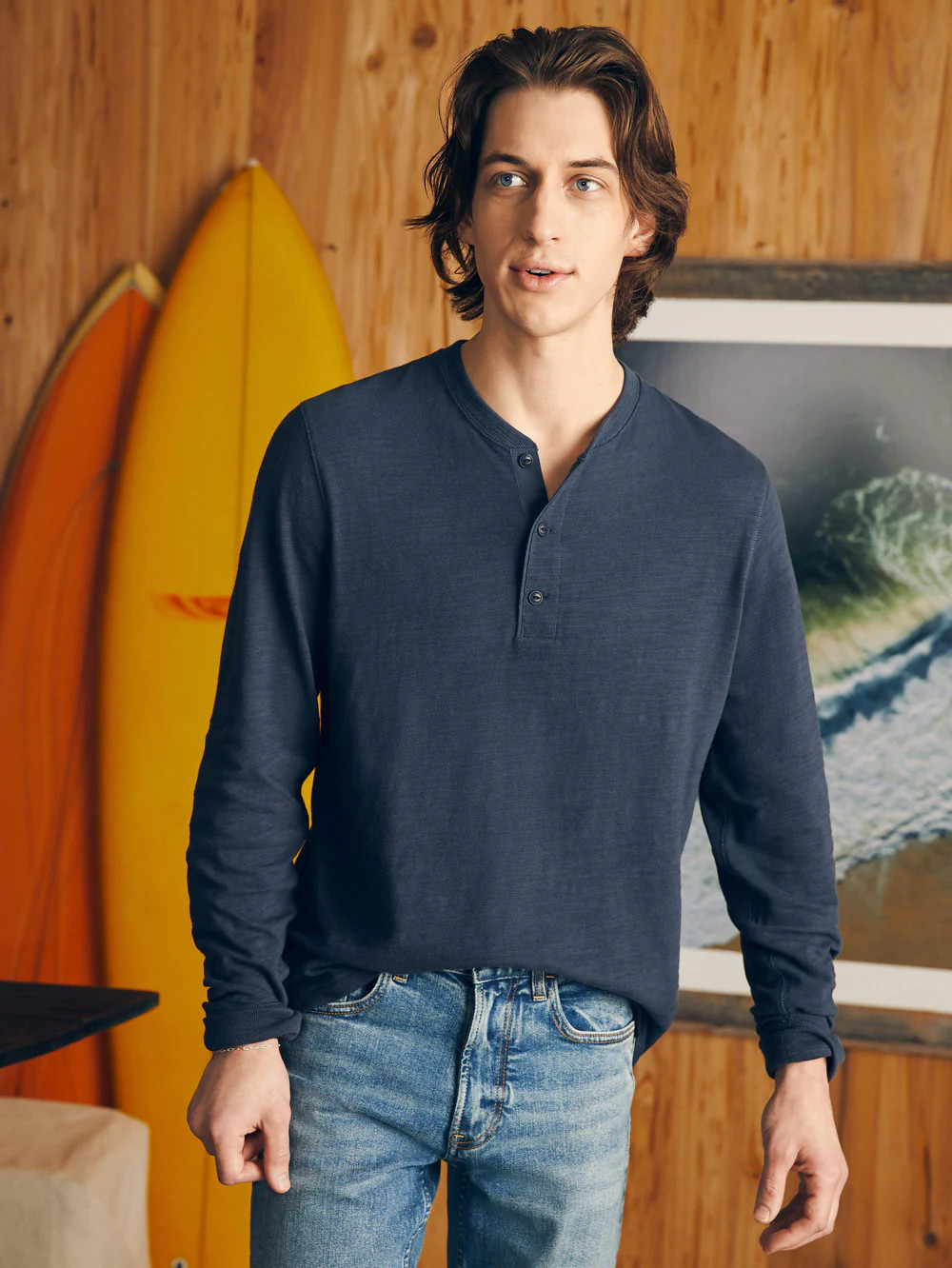 Sunwashed Slub Henley | Faherty