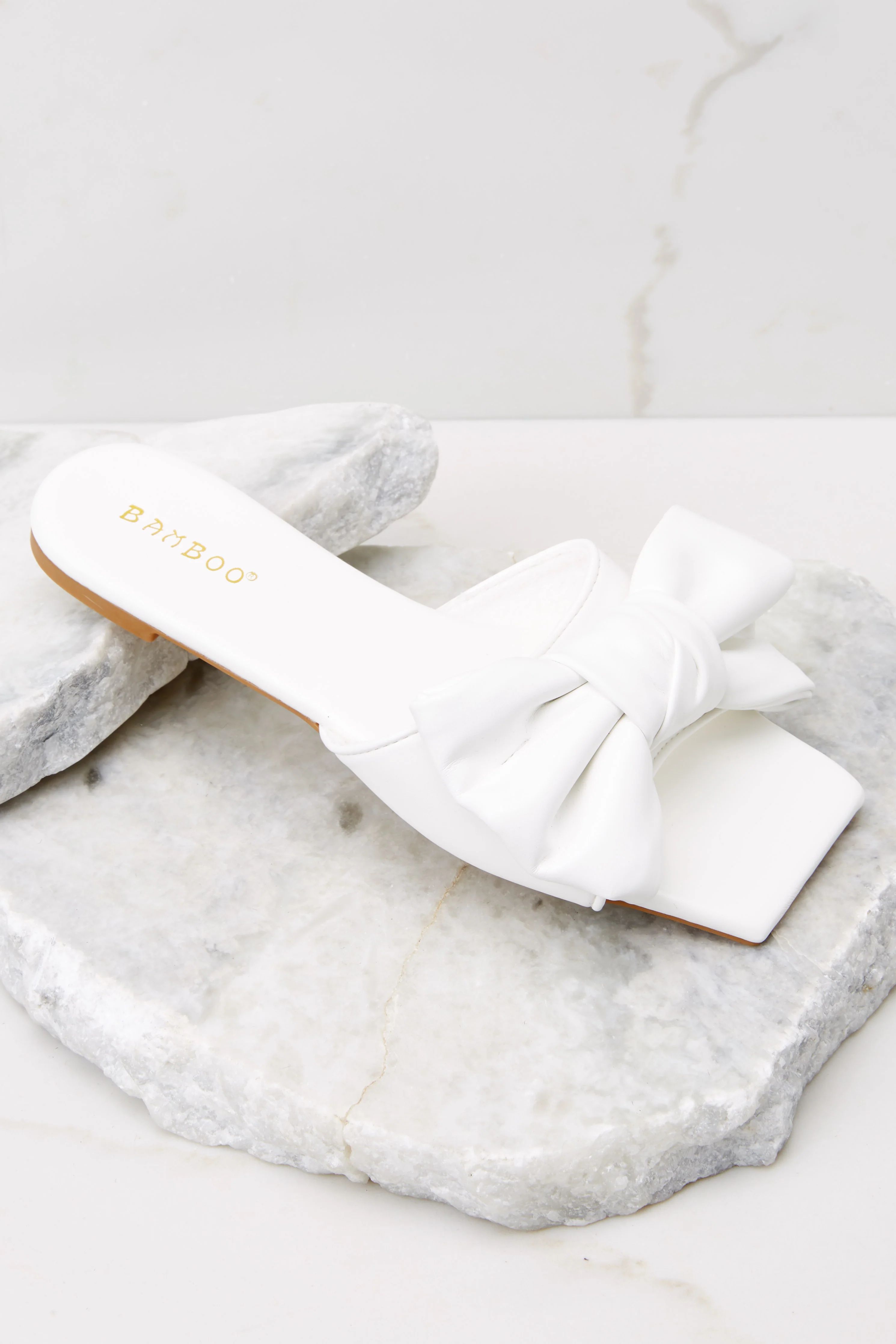 Cupid's Bow White Sandals | Red Dress 