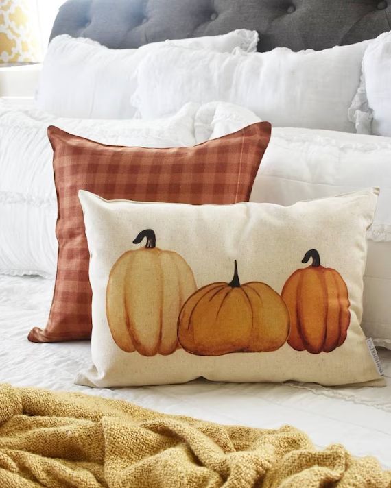 SALE Fall Pillow Cover Pumpkin Patch Fall Decor Front | Etsy | Etsy (US)