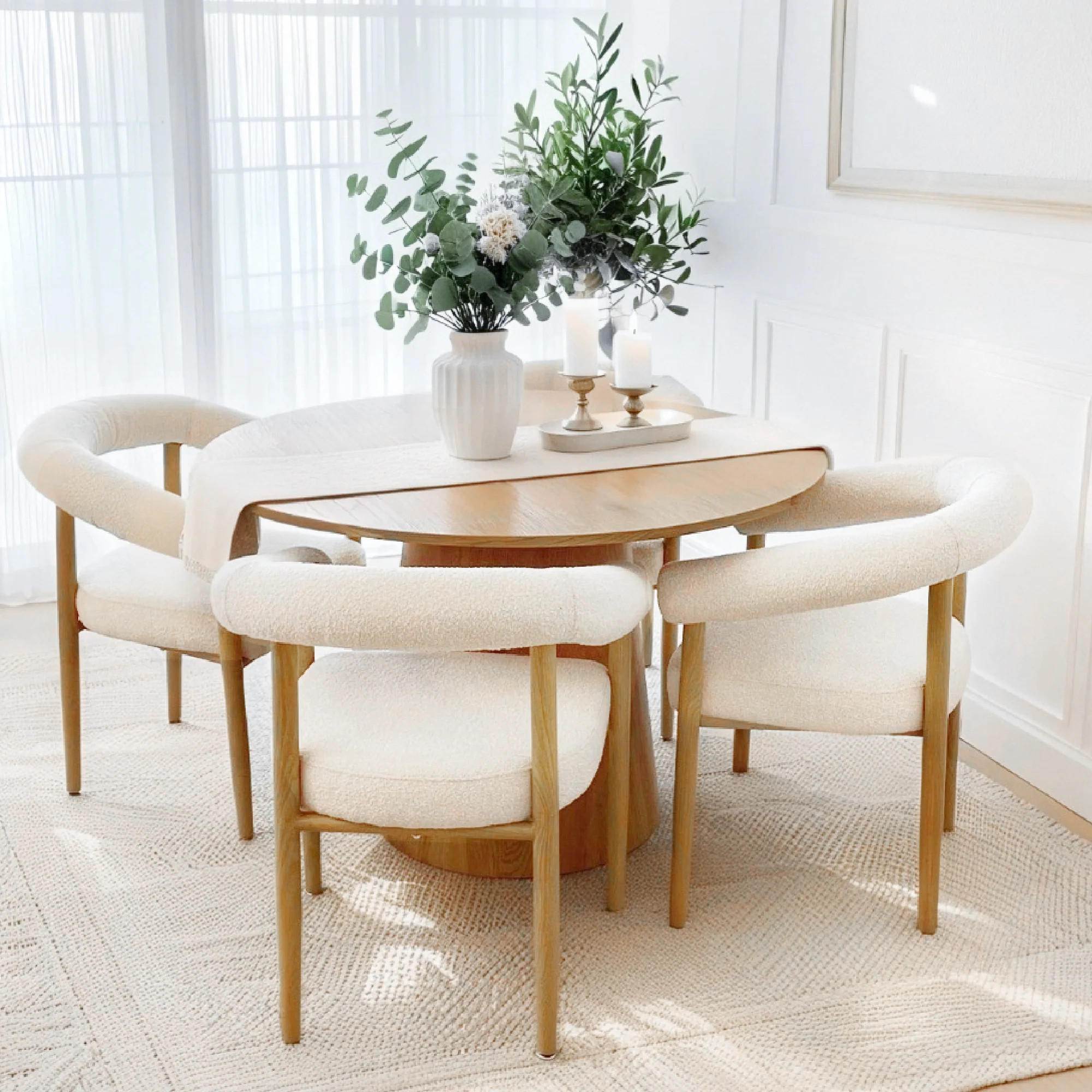 Melbourne Modern Boucle Upholstered Dining Chair (Set of 4) | Pop Maison