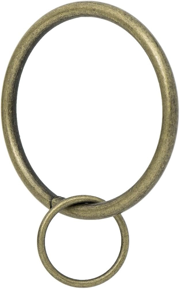 Ivilon Drapery Eyelet Curtain Rings - 2" Ring Loop for Hook Pins, Set of 14 - Antique Brass | Amazon (US)