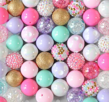 20mm Birthday Cake acrylic bubblegum bead mix | Michaels Stores