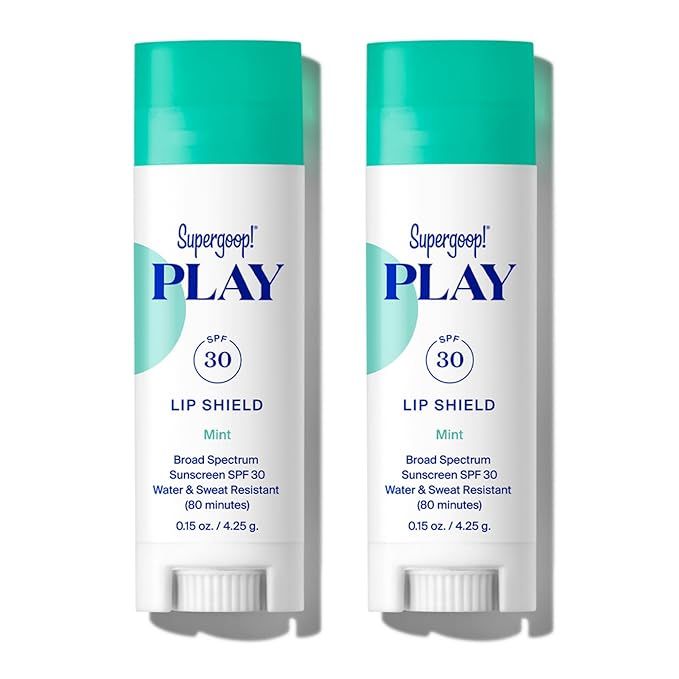Supergoop! PLAY Lip Shield SPF 30 with Mint - Pack of 2 - Moisturizing Lip Balm for Dry Cracked L... | Amazon (US)