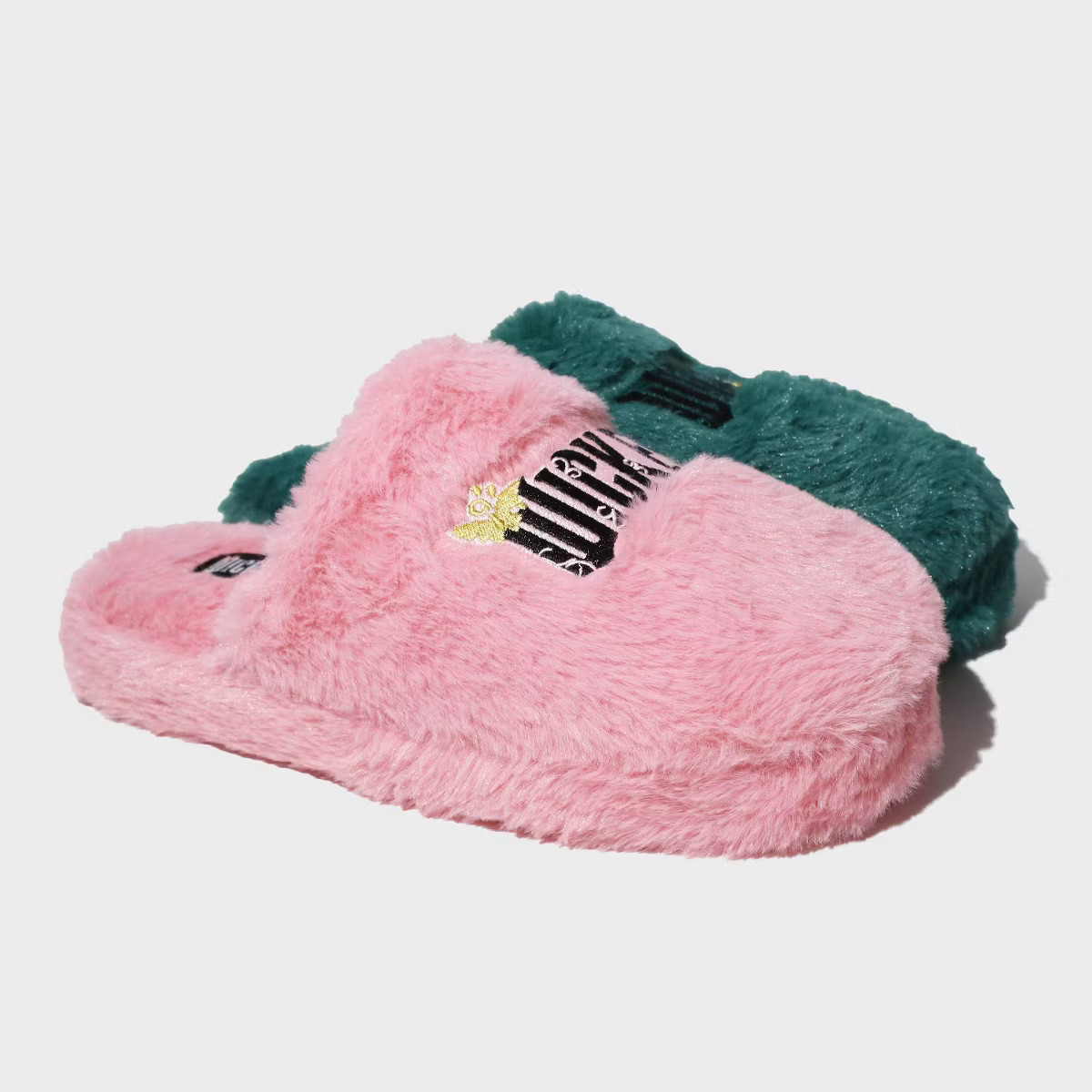 Wicked Women's Platform Mismatched Scuff Slippers - Pink/Green | Target