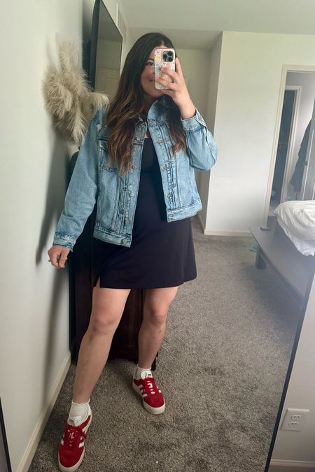 Midsize Mom casual outfit of the day, spending the day running errands!! Wearing the athletic dress from Old Navy in size large and this denim jacket from Old Navy and size large. I got these cute ruffle socks from Amazon! 

Size 12 size 14



#LTKFindsUnder50 #LTKMidsize #LTKSaleAlert
