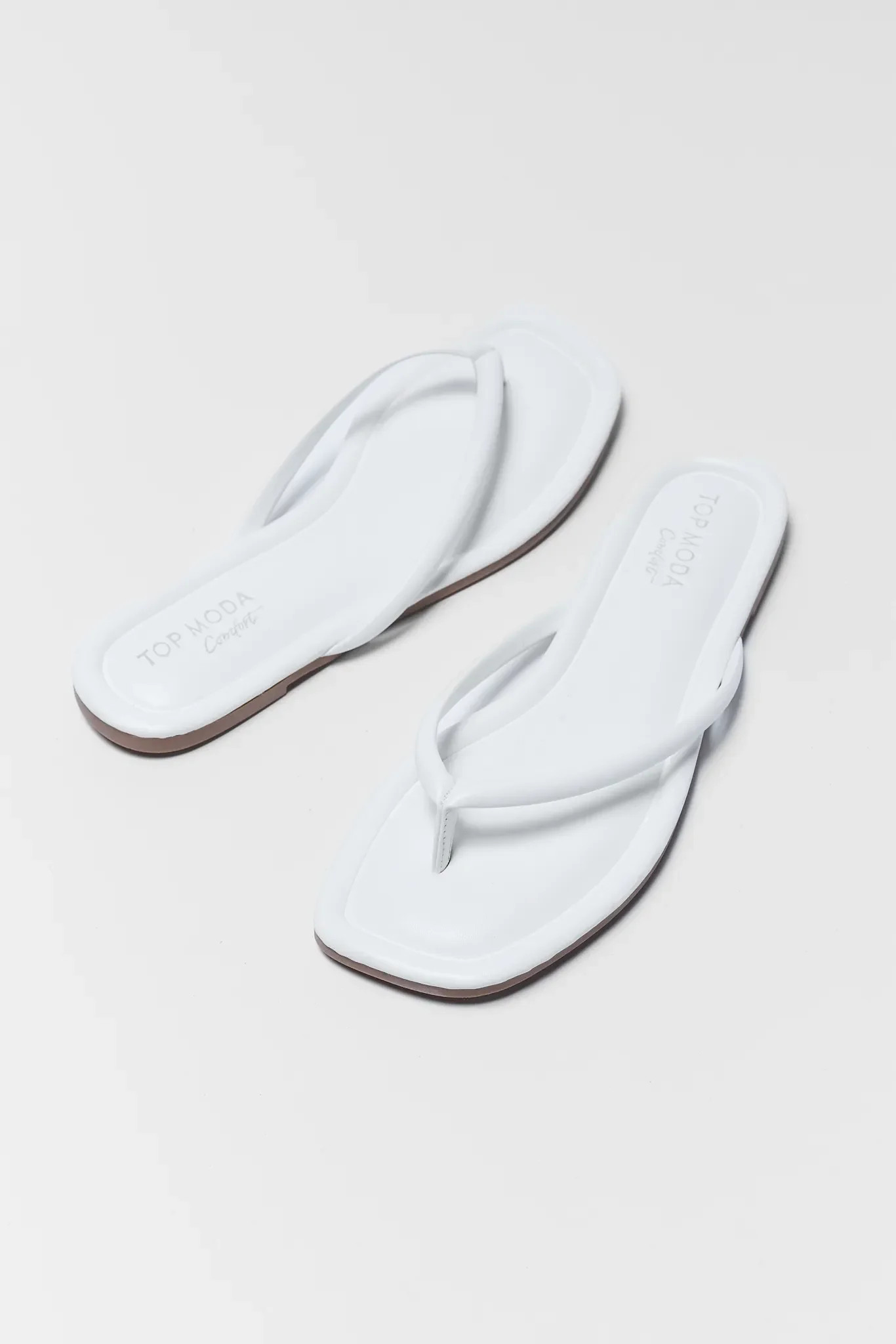 Taite White Flip Flop Sandals | Avara