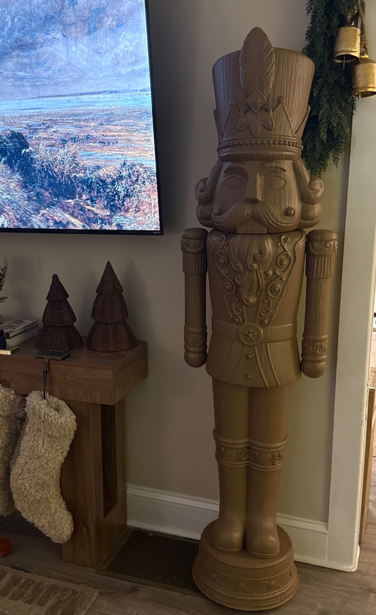 HOLIDAY DECOR

Nutcracker is a Walmart find and I painted him using spray paint (NUTMEG)

Stockings are the cream color (out of stock currently)

Garland & Bells are hobby lobby! (Not linkable)

Wayfair, Target, Walmart, home decor, home finds, holiday decor, holiday finds, gifts for the home.

#LTKHome #LTKFindsUnder50 #LTKHoliday