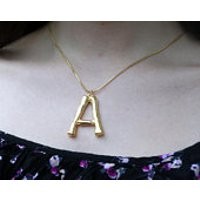 Initial Charm Necklace Chunky Necklace Initial Necklace Gold Alphabet Necklace Personalized Necklace Layered Necklace | Etsy (US)