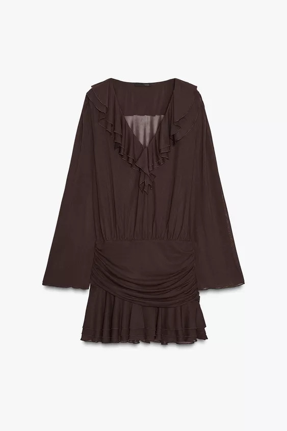 SHORT RUFFLED DRESS | Zara US