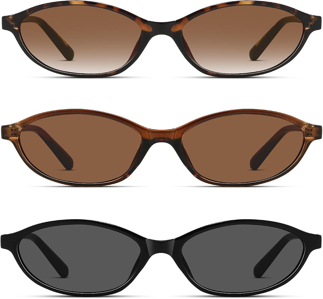 MASDUN Retro Oval Sunglasses for Women Men Cat Eye 90s Narrow Shades Trendy UV protection Sun Gla... | Amazon (US)