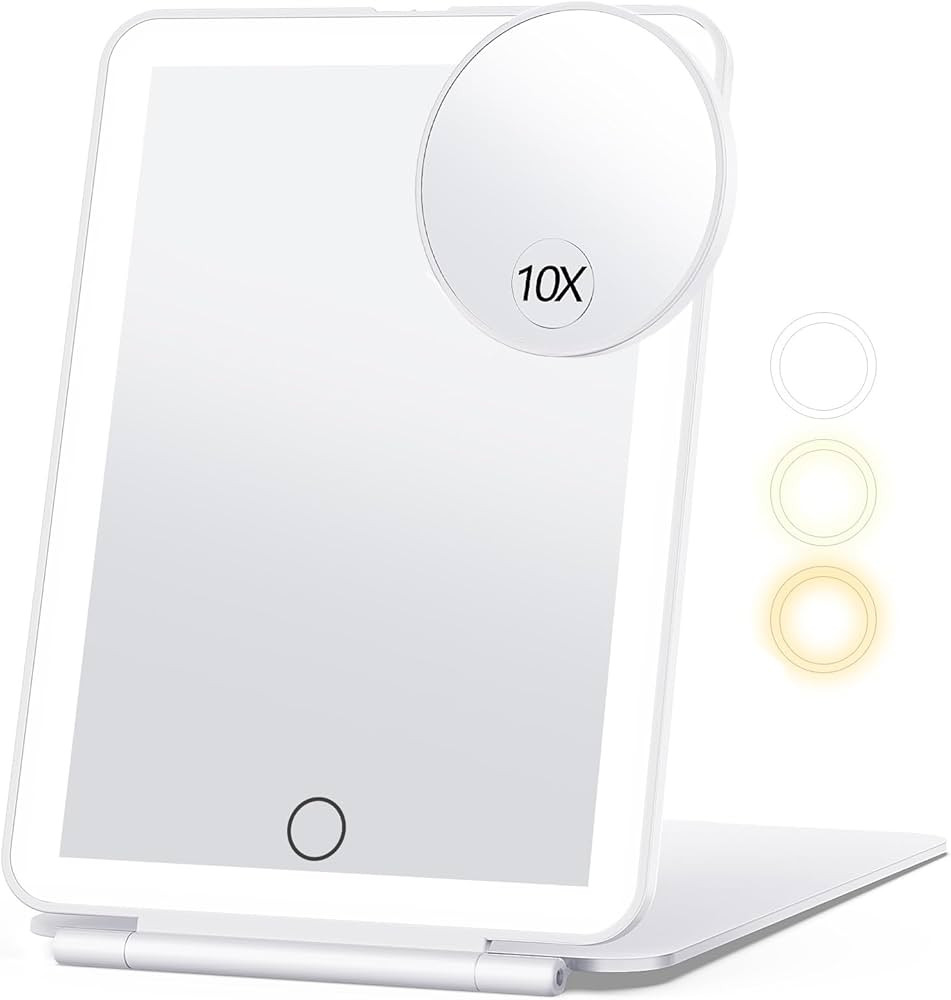 Rechargeable Makeup Mirror for Travel, Vanity Mirror with 80LEDs, 3 Color Light, 2000mAh Battery,... | Amazon (US)