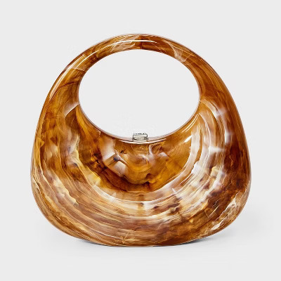 Crescent Marble Minaudiere Clutch - A New Day™ Brown | Target