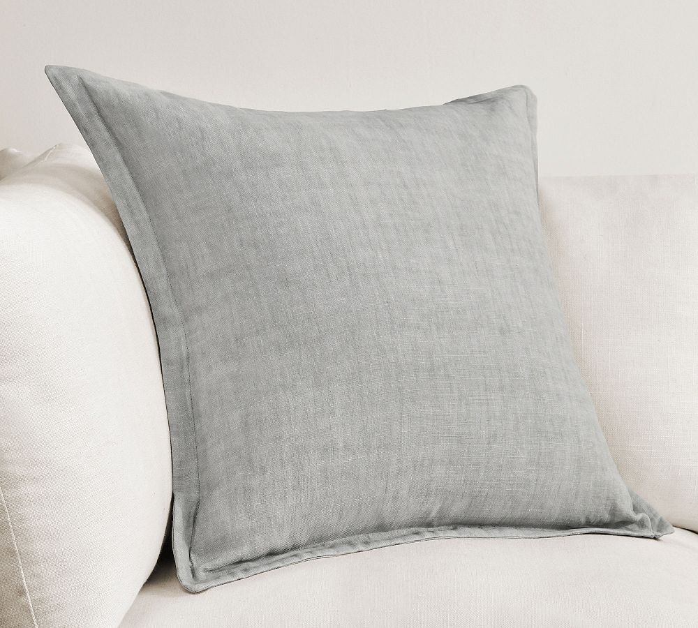 Carmelita Flax Linen Pillow Cover | Pottery Barn (US)