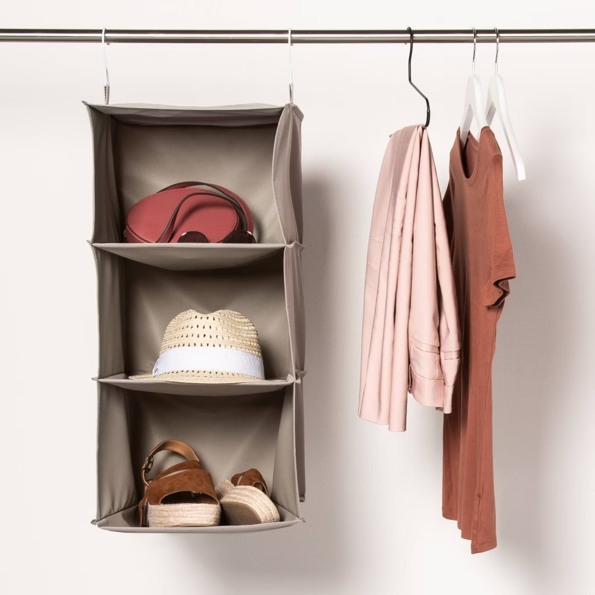3 Shelf Hanging Closet Organizer Gray - Room Essentials™ | Target