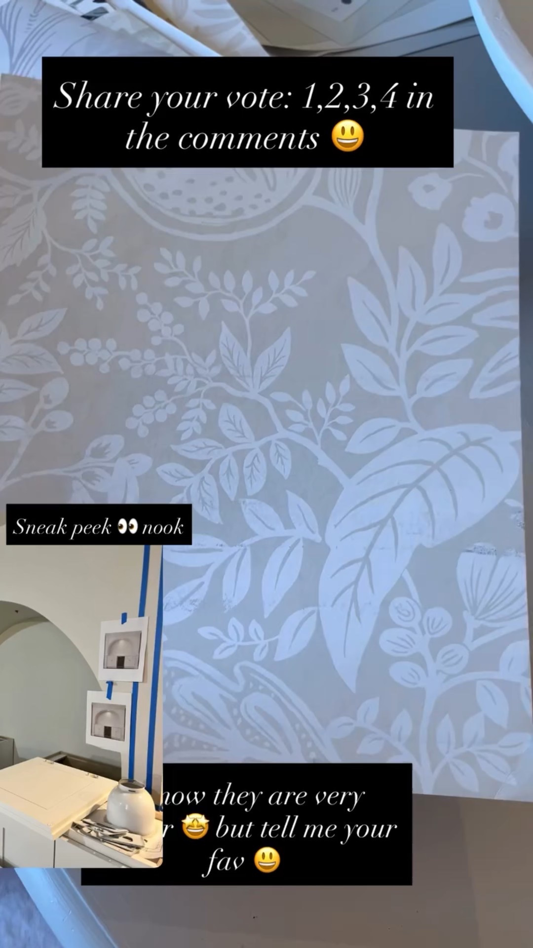 Share your vote: 1,2,3,4 in the comments 😃 I know they are very similar 🤩 but tell me your fav 😃 Sneak peek 👀 nook