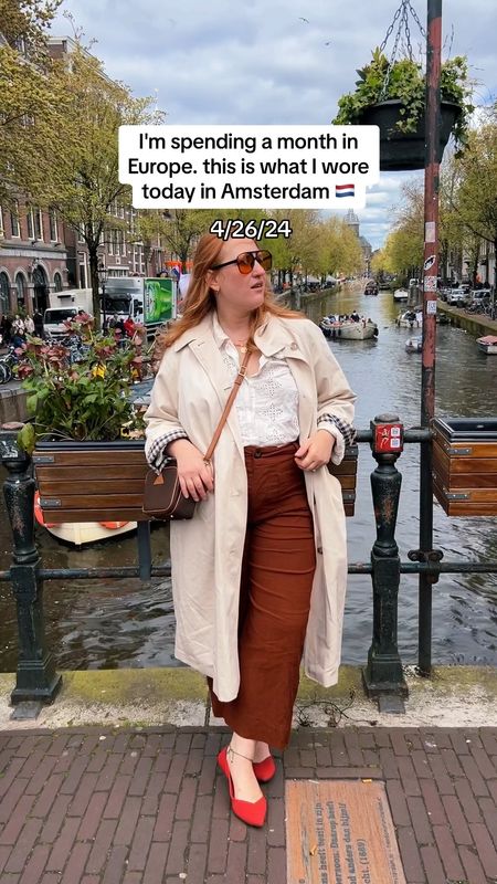 Day 1 curvy girl outfits in Europe! Just landed in Amsterdam this morning ✈️ changed out of my sweatpants at the airport and into this comfy casual outfit for exploring the city while we wait until we can check in to our hotel. 

Wearing @Rothy’s flats (love these for travel and a pop of color!) @Sézane jacket (perfect weight for spring in the Netherlands!) +blouse, @Arden Cove travel purse, @anthro colette pants, and my fave retro sunnies from Amazon 

Stay tuned for my curvy girl Europe outfits!! #curvystyle #curvy #amsterdam #amsterdamcity #amsterdamoutfits #europe #europeoutfits #europestyle #europepacking #curvybodies #sezanelovers #sezane #rothys #travelpurse #travellife #traveloutfit #travelstyle #anthropologie #netherlands #overpacker #curvyfashion 

#LTKplussize #LTKtravel #LTKmidsize