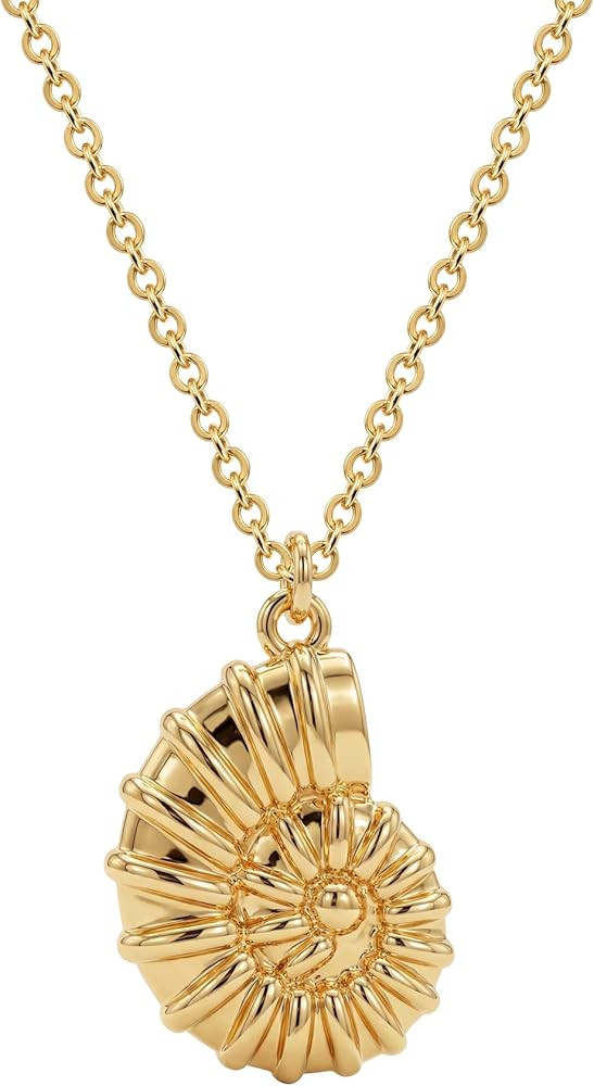 Dremmy Studios Gold Necklace for Women 14K Gold Plated Necklace Boho Summer Beach Coastal Pendnat... | Amazon (US)
