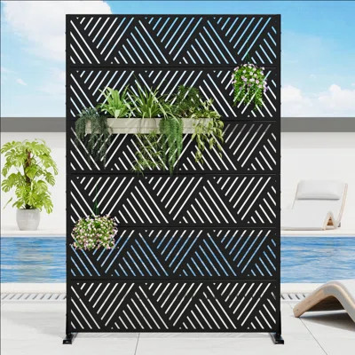 72"H×47"W×16"D Outdoor Metal Privacy Screen | Wayfair North America