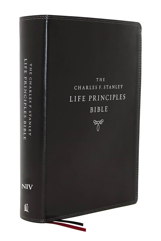 NIV, Charles F. Stanley Life Principles Bible, 2nd Edition, Leathersoft, Black, Comfort Print: Gr... | Amazon (US)
