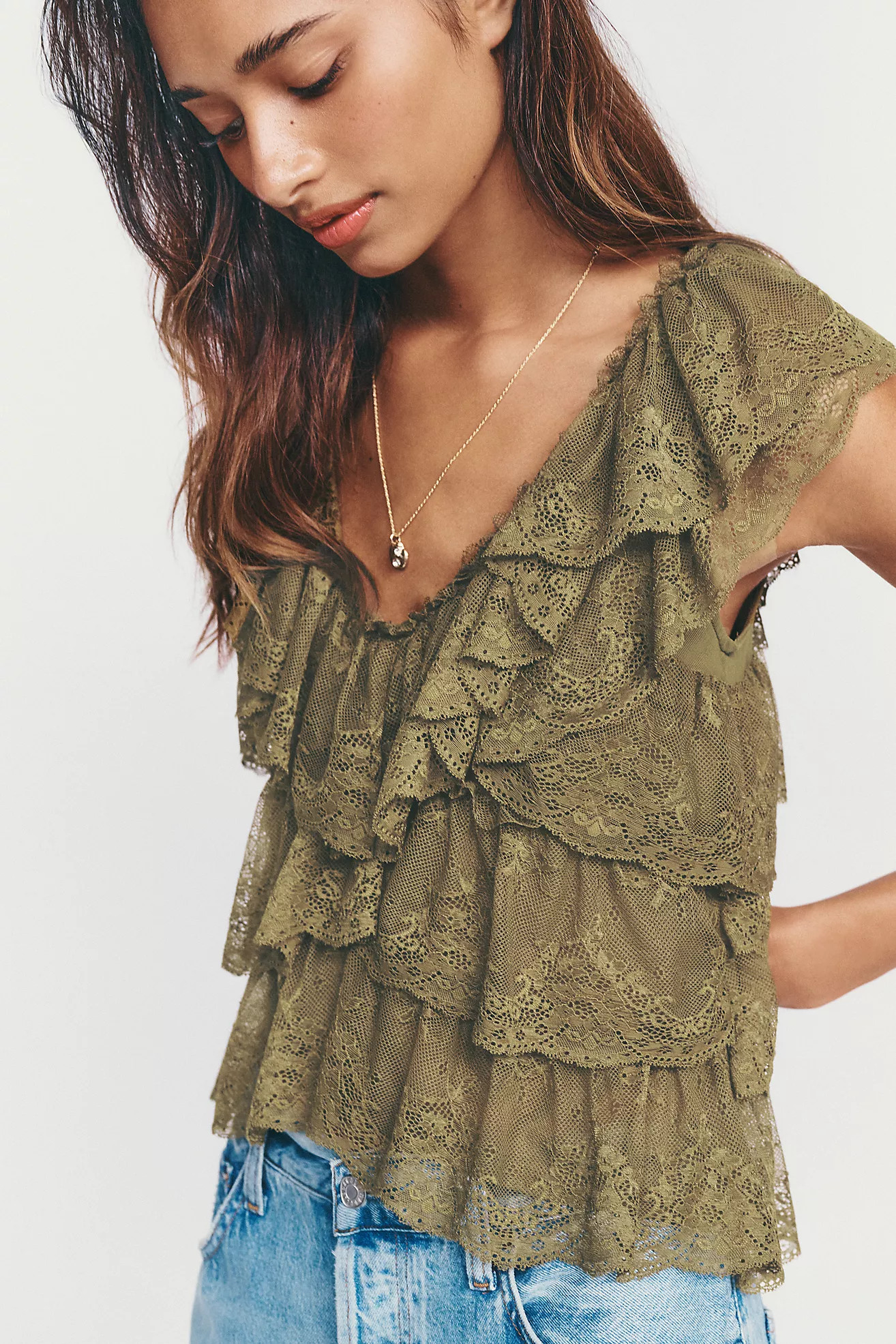 By Anthropologie Tiered Lace Top | Anthropologie (US)