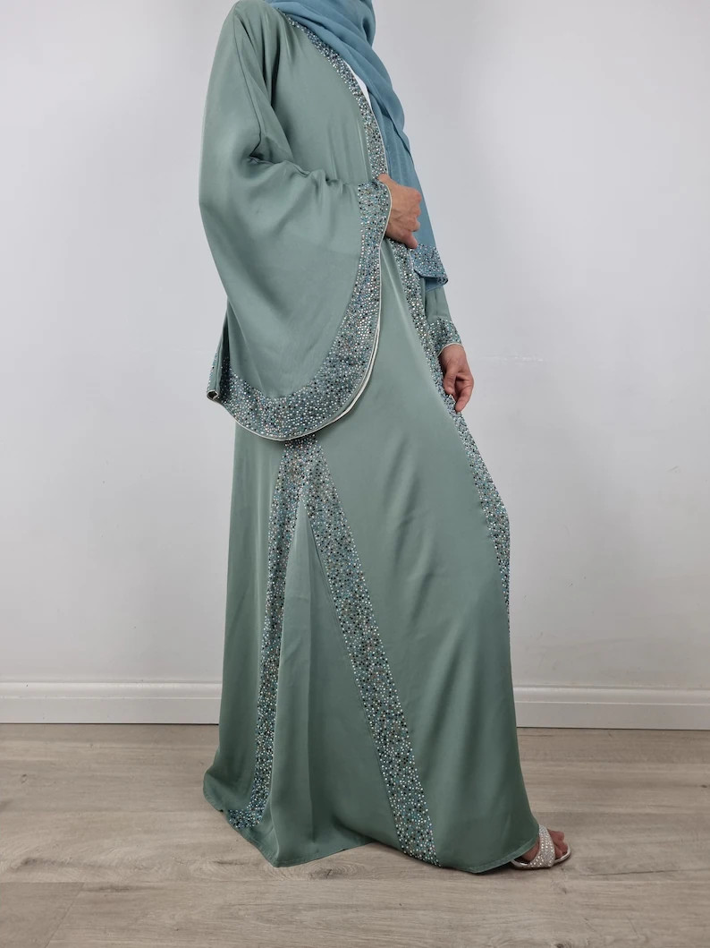 Luxury Bridesmaid Abaya Set Dubai Abaya Set Wedding Abaya - Etsy UK | Etsy (UK)