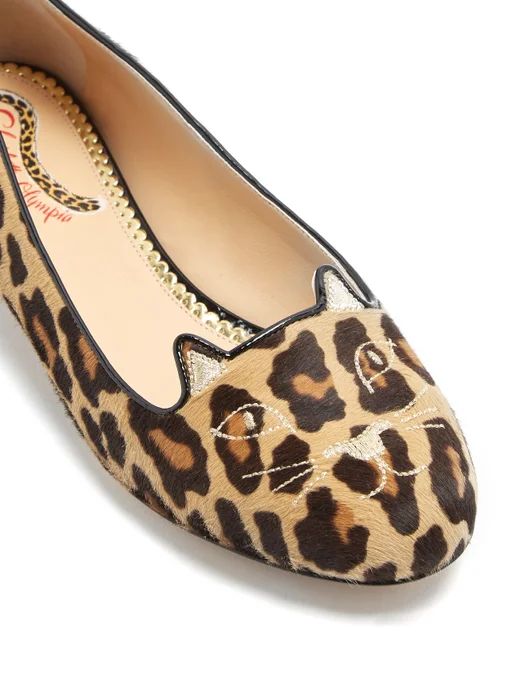 Kitty leopard-print calf-hair flats | Charlotte Olympia | Matches (UK)