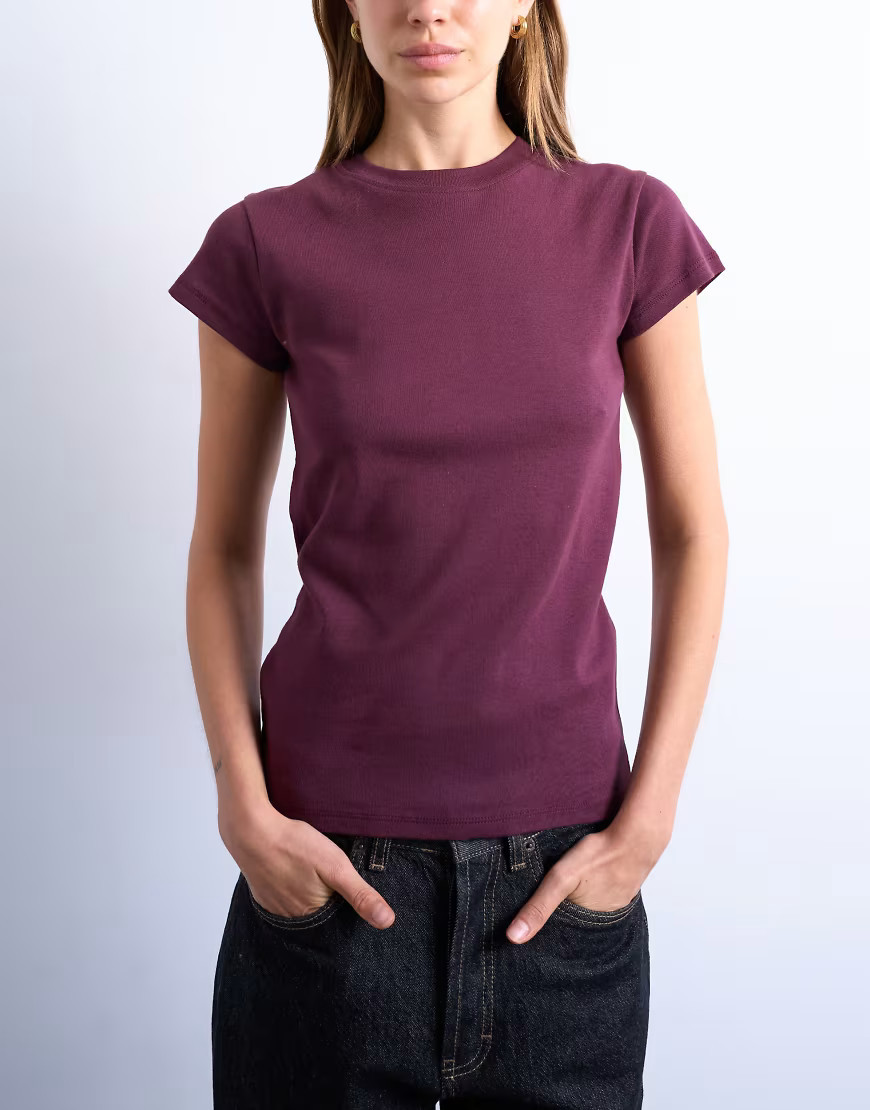 Topshop everyday tee in burgundy-Red | ASOS (Global)