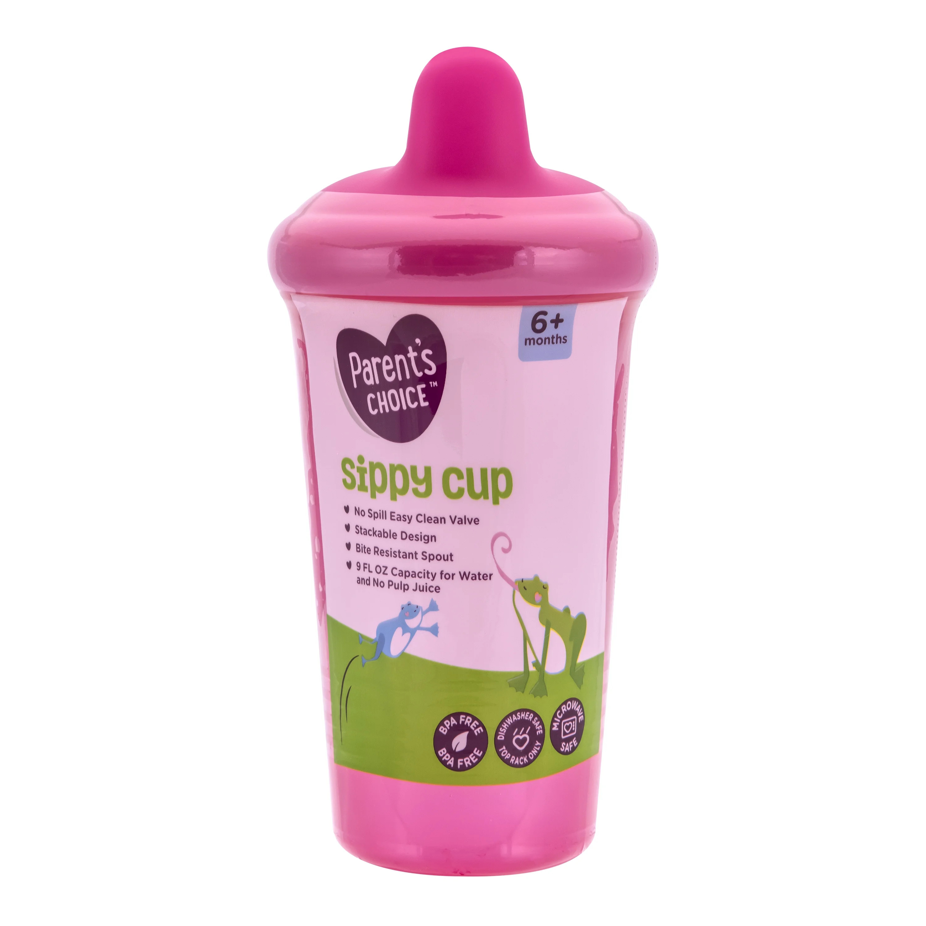 Parent's Choice Hard Spout Sippy Cup, 6 Months+, Pink | Walmart (US)