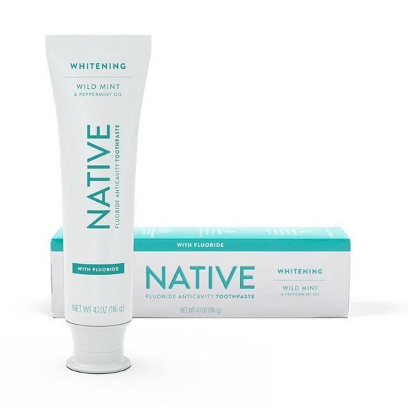 Native Whitening Wild Mint &#38; Peppermint Oil  Fluoride Natural Toothpaste - 4.1oz | Target