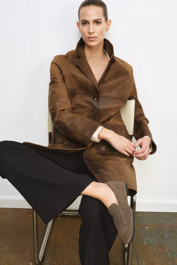 SPLIT SUEDE LOAFERS | Zara UK