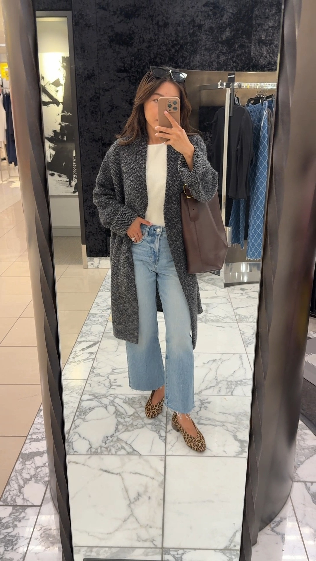 Trying on nordstorm anniversary sale Vince coatigan size XS. Also in cream 

Runs oversized, the XXS would be much better for someone petite snd still fit oversized and relaxed. Plush and very soft cozy material that is a substantial weight 

Cuffed the sleeves for a laid back look and since they’re longer  

• Madewell perfect vintgae wide crop jeans size 24 petite 

• my madewell bucket bag from last year also included in sale in a diff color!

Mine is the original size, not the Medium size which is smaller. Great leather slouchy tote bag with roomy capacity  for laptop and more. I use for travel, work etc . I did cut a little off the tail end of my strap and it looks normal. 

• sezane flats i must wear with heel lifts to prevent  rubbing   

Nordstorm anniversary sake, Nsale, petite try ons, Vince cardigan , cozy work from home outfit ideas 

#LTKSaleAlert #LTKWorkwear #LTKPetite