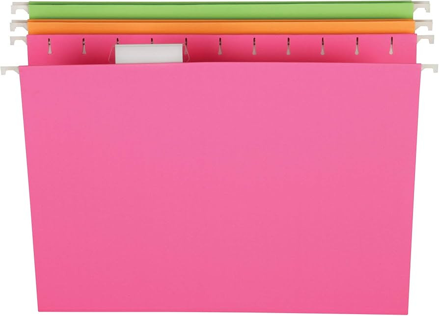 Pendaflex Glow Hanging File Folders, Letter Size, Assorted, Case Pack of 12 (81670) | Amazon (US)